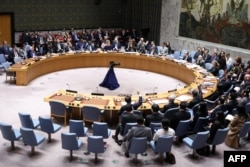 Голосування Ради Безпеки ООН стосовно резолюції США щодо України у третю річницю вторгнення Росії. Нью-Йорк, 24 лютого 2025 року