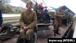 Российский «поезд Победы» на железнодорожном вокзале в Севастополе, май 2019 года. Архивное фото