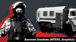 Российские силовики в Крыму. Коллаж