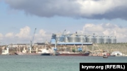 Балкери на навантаженні біля зернового терміналу «Авал» в анексованому Севастополі, червень 2022 року