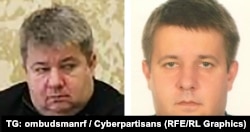 Ліворуч – фото чоловіка, ім’я якого не називається, який присутній на українсько-білоруських переговорах та сидить під державним гербом і прапором Білорусі. Праворуч – зроблене 2017 року фото співробітника Центрального апарату КДБ Валерія Степановича з бази «Кіберпартизанів»