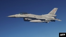 An F 16 fighter jet takes part in a NATO exercise near Lask, central Poland, in October 2022.