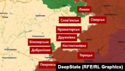 Східний фронт на мапі DeepState станом на 10 грудня