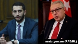 Спецпредставители Армении и Турции по нормализации армяно-турецких отношений - Рубен Рубинян (слева) и Сердар Кылыч