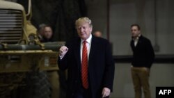 Дональд Трамп на американской военной базе Баграм во время своего первого президентского срока 