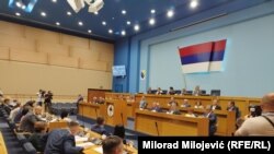 Sjednica Narodne skupštine Republike Srpske na kojoj je, između ostalog, usvojen zaključak o rezoluciji o samoopredjeljenju, Banja Luka, BiH, 22. avgust 2025.