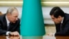 Russiýanyň prezidenti Wladimir Putin (çepde) we türkmen prezidenti Gurbanguly Berdimuhamedow. 2017 ý.
