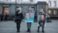Родичі полонених українців на одному з мітингів у Києві
