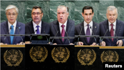 Президенты государств Центральной Азии во время общих дебатов 
80-й сессии Генеральной Ассамблеи ООН