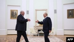 Александр Лукашенко мен Владимир Путиннің Кремльдегі кездесуі. 26 қыркүйек 2025 жыл. 
