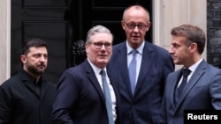 Уладзімір Зяленскі, Кір Стармэр, Фрыдрых Мэрц, Эманюэль Макрон, Лёндан, 8 сьнежня 2025 