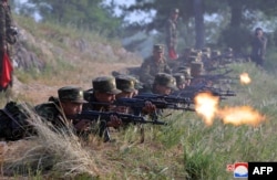 Учения бойцов Корейской народной армии на базе сил специального назначения в неизвестном месте в КНДР. 11 сентября 2024 года