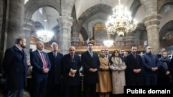 Armenia - Prime Minister Nikol Pashinian and other officials attend a church service in Gyumri, December 7, 2025.