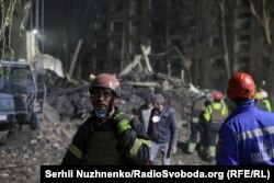 Наслідки влучання в Святошинському районі. Київ, 24 квітня 2025 року