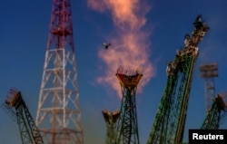 Байқоңыр ғарыш айлағындағы алаңнан зымыран ұшқаннан кейінгі көрініс (архивтегі фото)