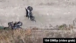 Поврежденые украинскими ударами мотоциклы российской армии, Александровское нправление