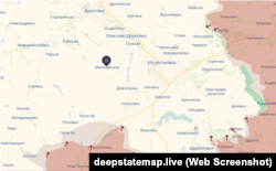 Село Миколайпілля (на захід від Костянтинівки) на мапі проєкту DeepState станом на 15 червня 2025 року